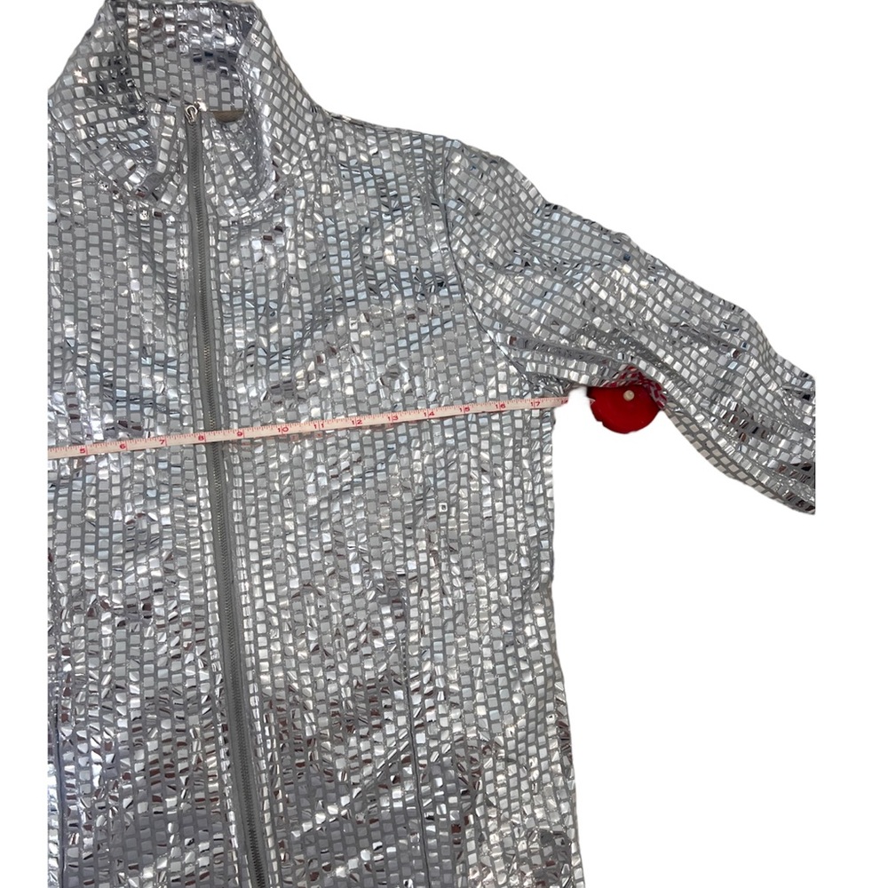 Shiny Shiny Silver Zip Up Jacket View 5